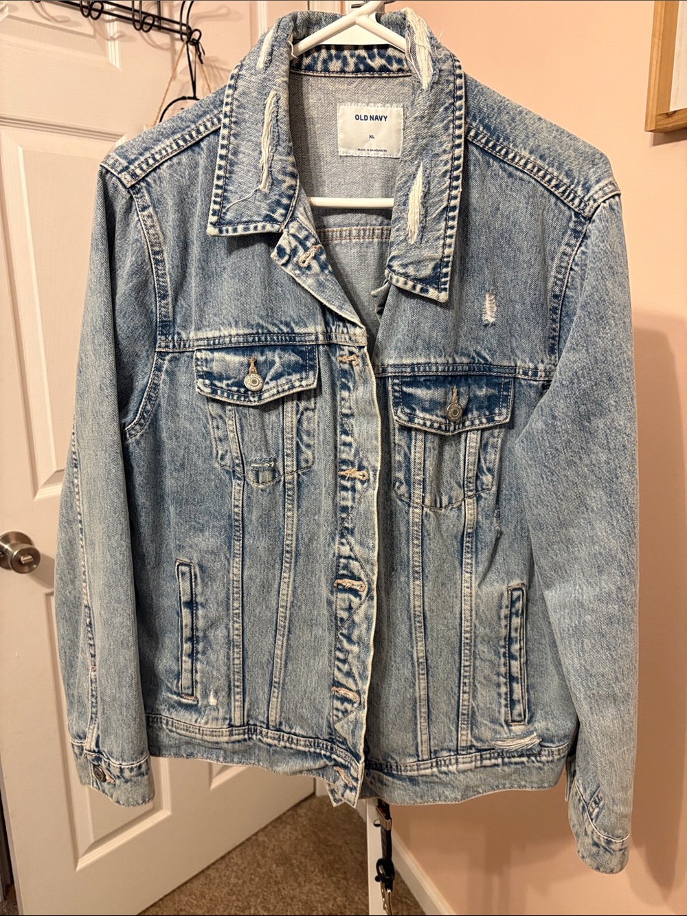 Old Navy Light Wash Denim Jacket with Button-Front